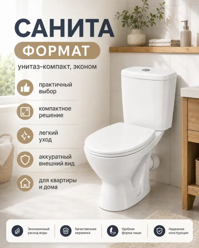 САНИТА Унитаз-компакт Формат эконом