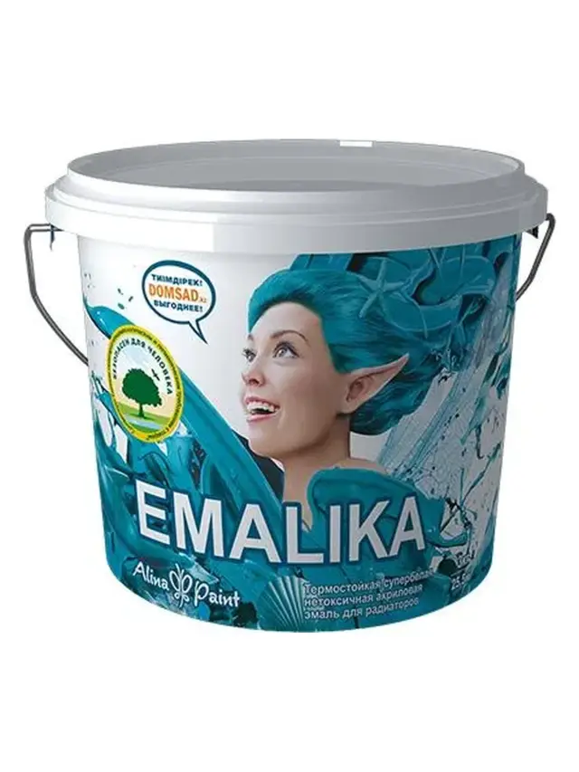 Эмаль EMALIKA глянцевая акрил.д/радиатор.и др.поверх. 1,0кг