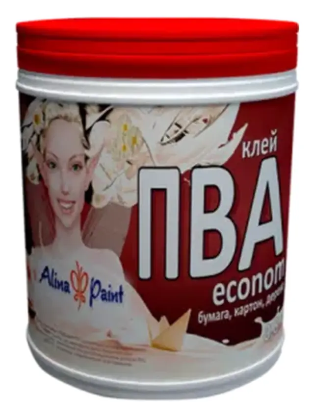 Клей ПВА ECONOM д/бумаги,картона,дерева 0,8кг
