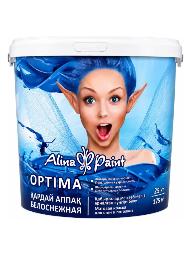 Краска водоэмульсионная ALINA OPTIMA 25кг белосн.матовая д/стен и потолков