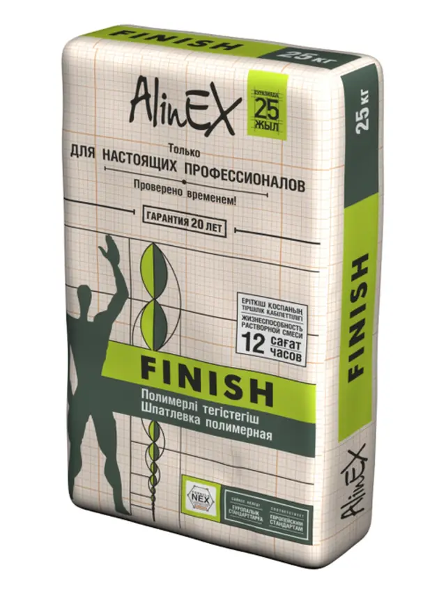 Шпатлевка AlinEX FINISH, 25кг (полимерная) (полимерная)