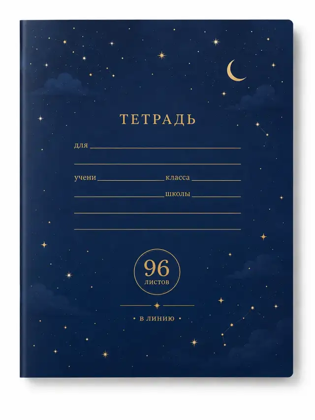 Тетрадь 96 листов линейка (тёмно-синий)
