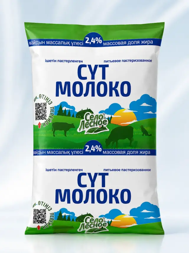 Молоко Село Лесное пакет 1 л. 2.4%