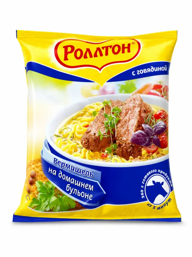 Лапша Роллтон с говядиной пакет 85 гр.