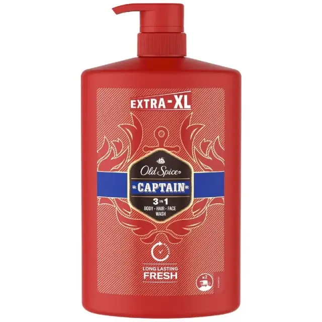 Гель для душа + Шампунь Old Spice 2в1 Captain 1л