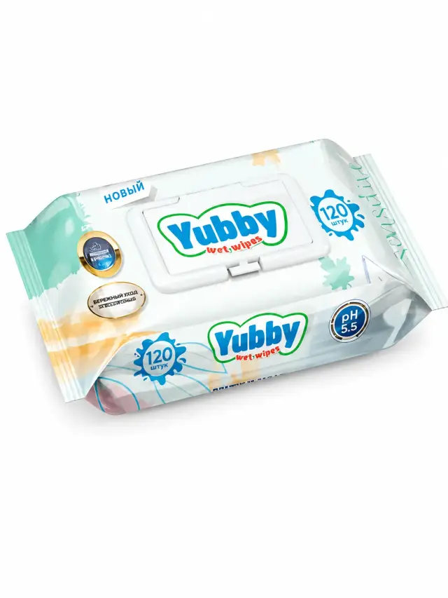 Yubbi влажные салфетки 120 шт.