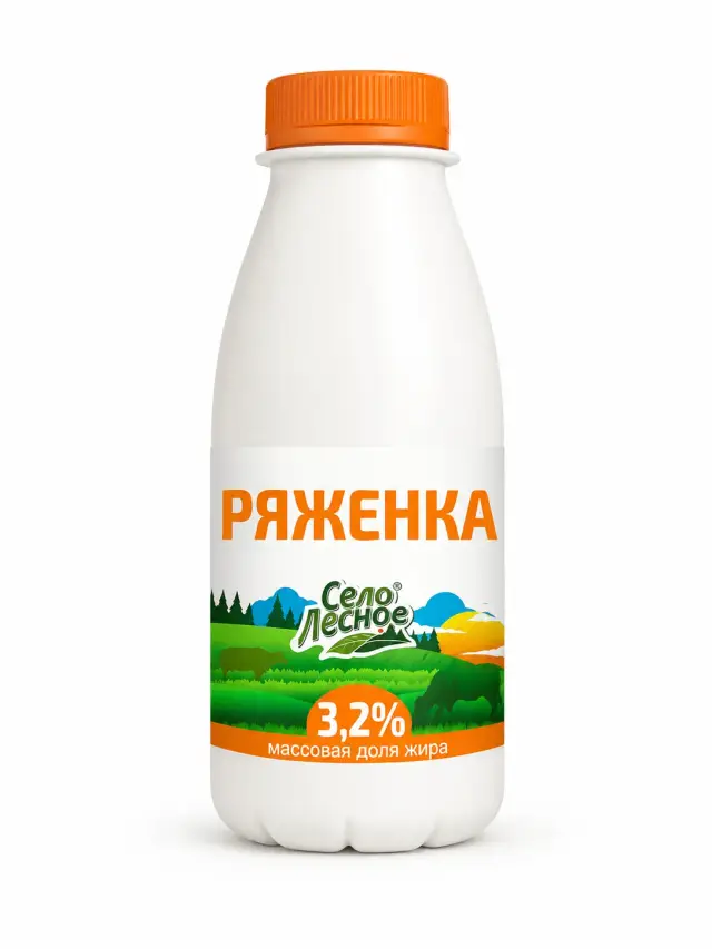 Ряженка 3,2 % Cело Лесное 0,45 л.